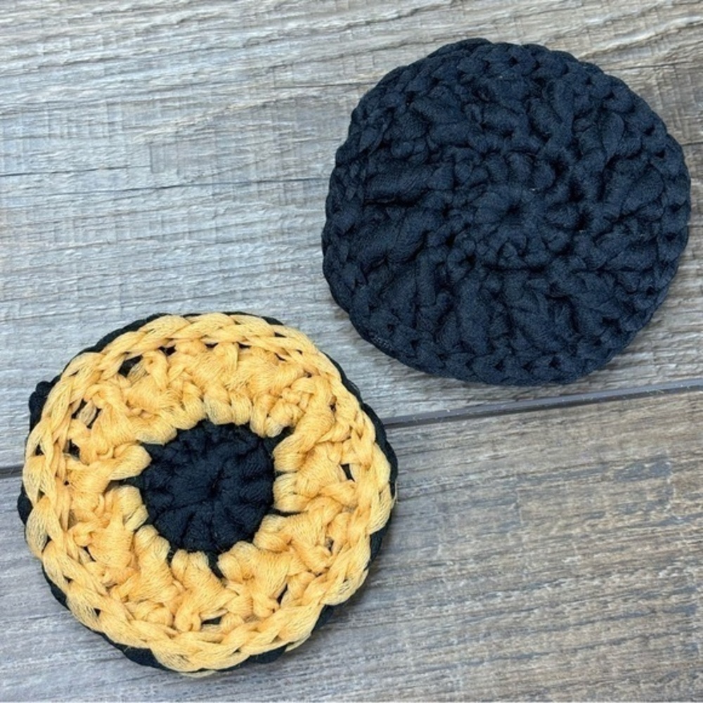 Kitchen Dish Scrubbies Set of 2 Tulle Double Layered‎ Handcrafted Crochet